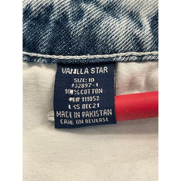 Vanilla Star Denim cut off's button fly , distressed shorts 100% Cotton size 10 - Picture 4 of 7